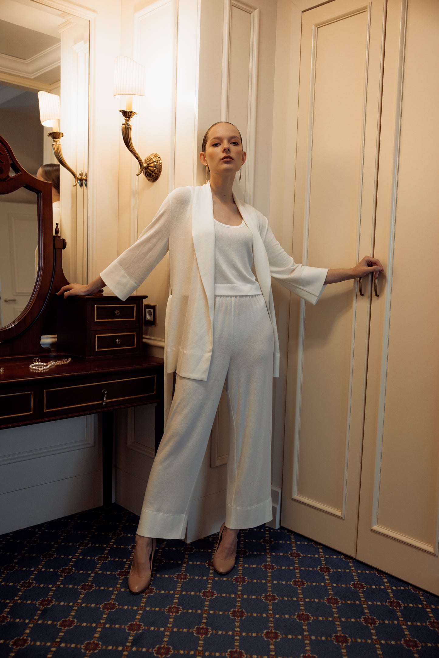 Homewear suit white long set